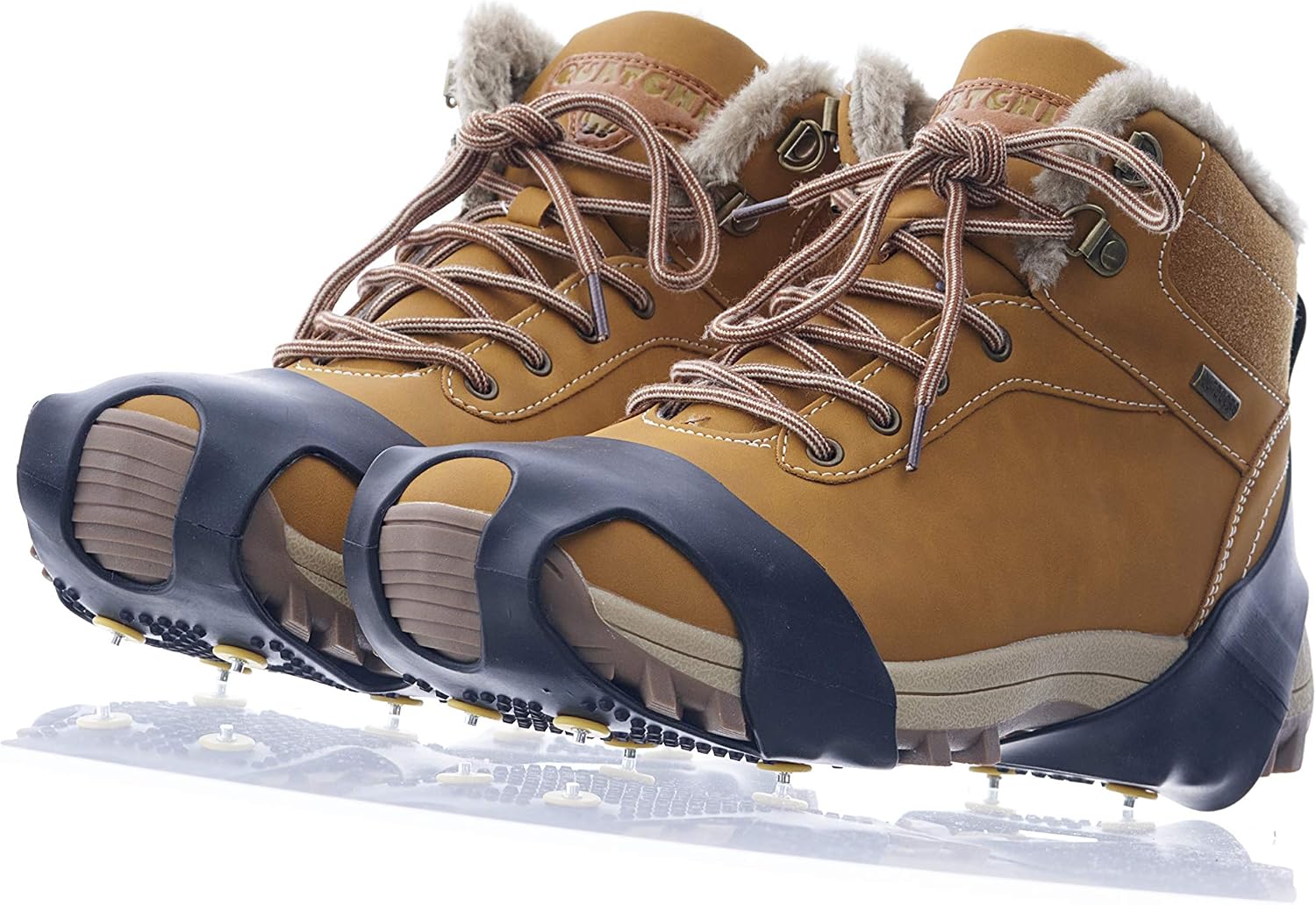 Superio Snow Ice Cleats Snow Grips Shoe and Boot Cleats Easy Slip-On Grip Rubber, 6 Anti-Slip Studs Protection, Hike or Walk Traction Cleat Rubber Spikes, Ice Snow Mud Teeth Medium