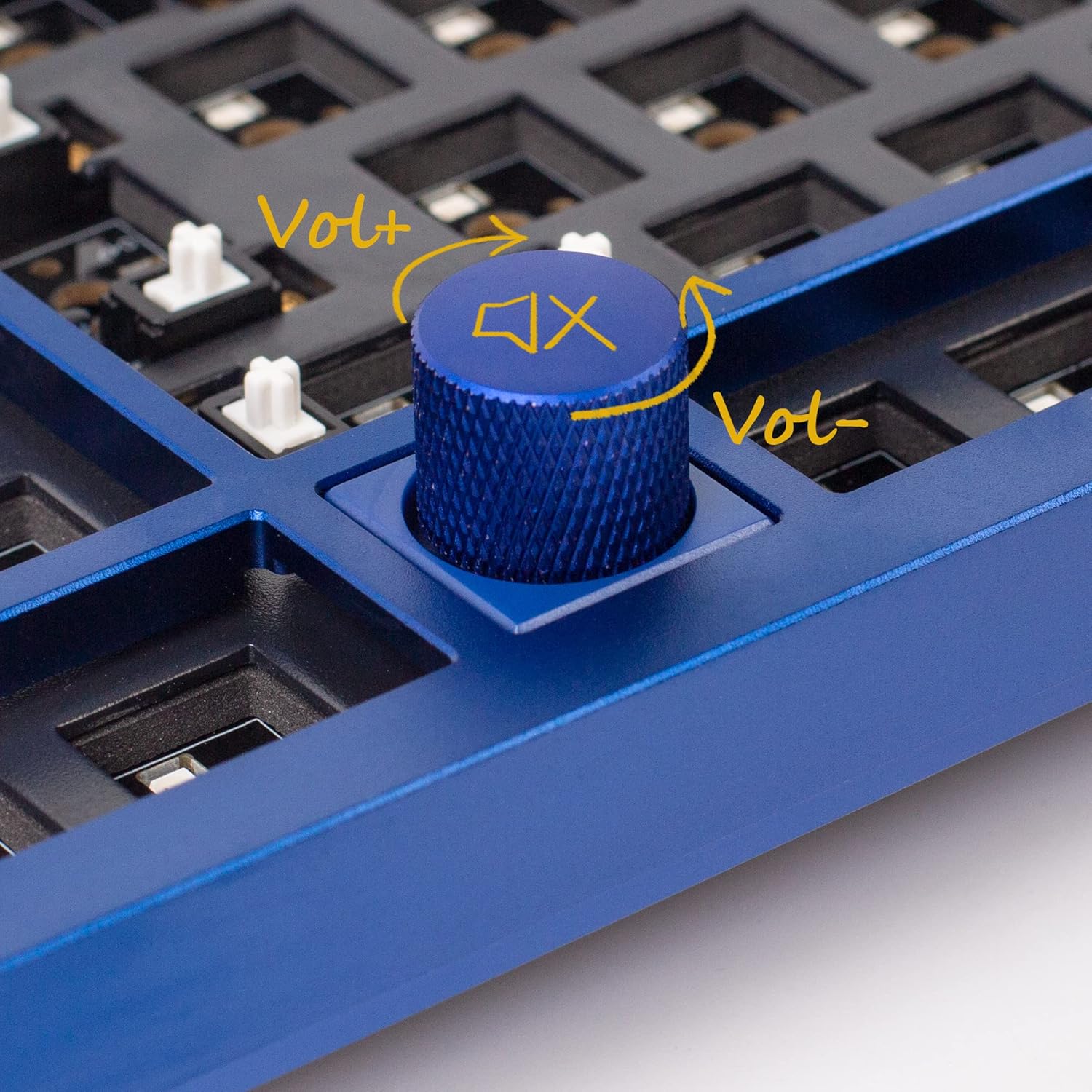 Keychron Q3 Barebone Kit ISO EU Knob Version, QMK/VIA Wired Custom Mechanical Keyboard, Full Aluminum Hot-swappable Tenkeyless Layout Double-Gasket DIY, Programmable Macro for Mac Windows Linux - Blue