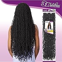 Vista 4 de Sensationnel Lulutress - Cabello trenzado de ganchillo – trenzas kanekalon trenzadas – 3 puntos de tensión de 26 pulgadas (1 paquete, 4 marrón medio)