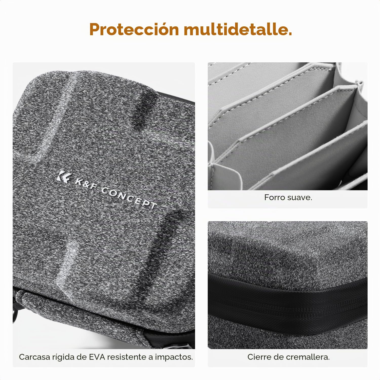 K&F Concept Estuche de Filtro de Lente 10 en 1, Funda rígida para Filtro de cámara de hasta 95 mm con Correa de Mano, Cartera de Almacenamiento Impermeable para Filtro ND UV CPL