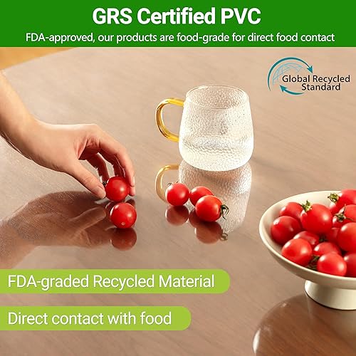 Miniatura 2 de ETECHMART Protector de mesa de PVC transparente de 38 x 60 pulgadas, almohadilla de escritorio de plástico personalizado de 0.079 in de grosor,