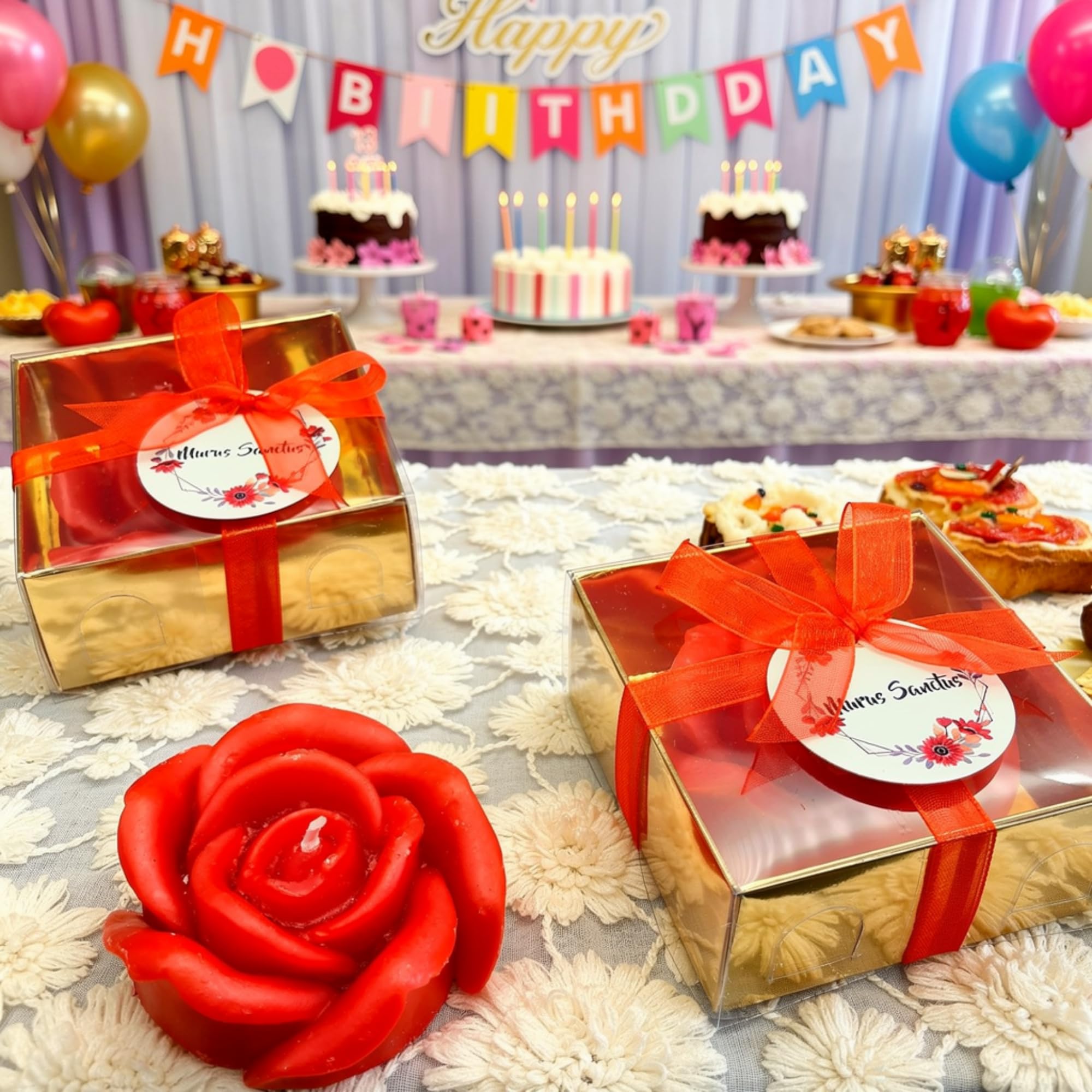 detalles boda para invitados, juego de Rosa velas personalizadas regalos originales para invitados de bodas, recuerdos comunion bautizo de boda (rojo, juego de 20)
