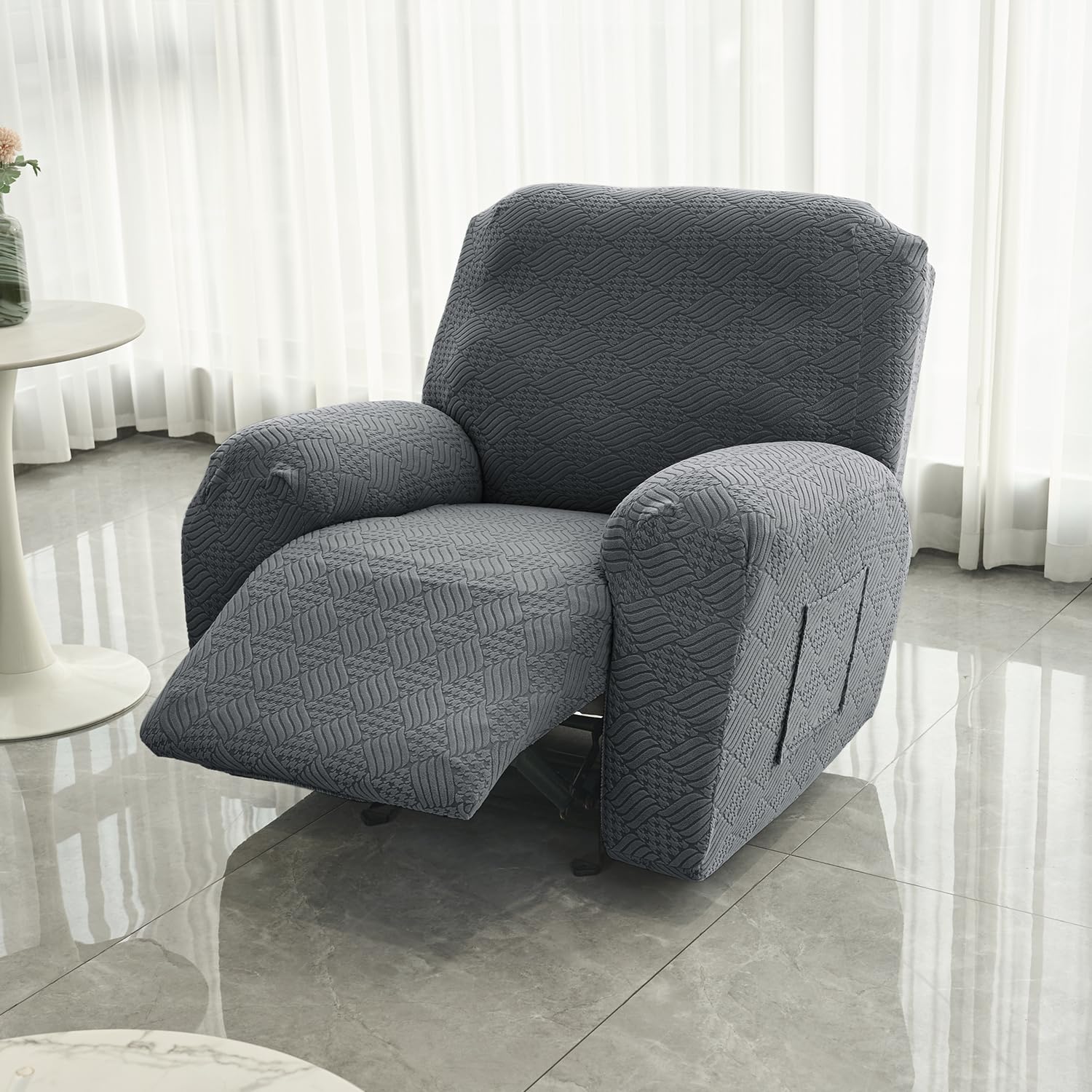 HOKIPO Recliner Sofa Cover - Navy Blue -16