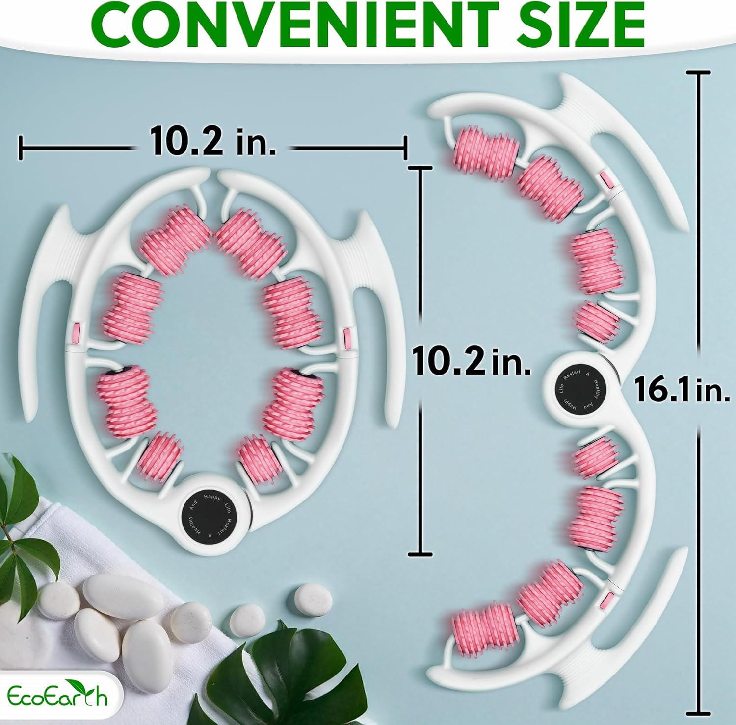 EcoEarth Cellulite Massage Roller - Handheld Fascia Massager with Detachable Handles - Anti Cellulite Tool for Legs, Thighs, Buttocks & Belly - Deep Tissue Muscle Roller for Lymphatic Drainage - Image 4