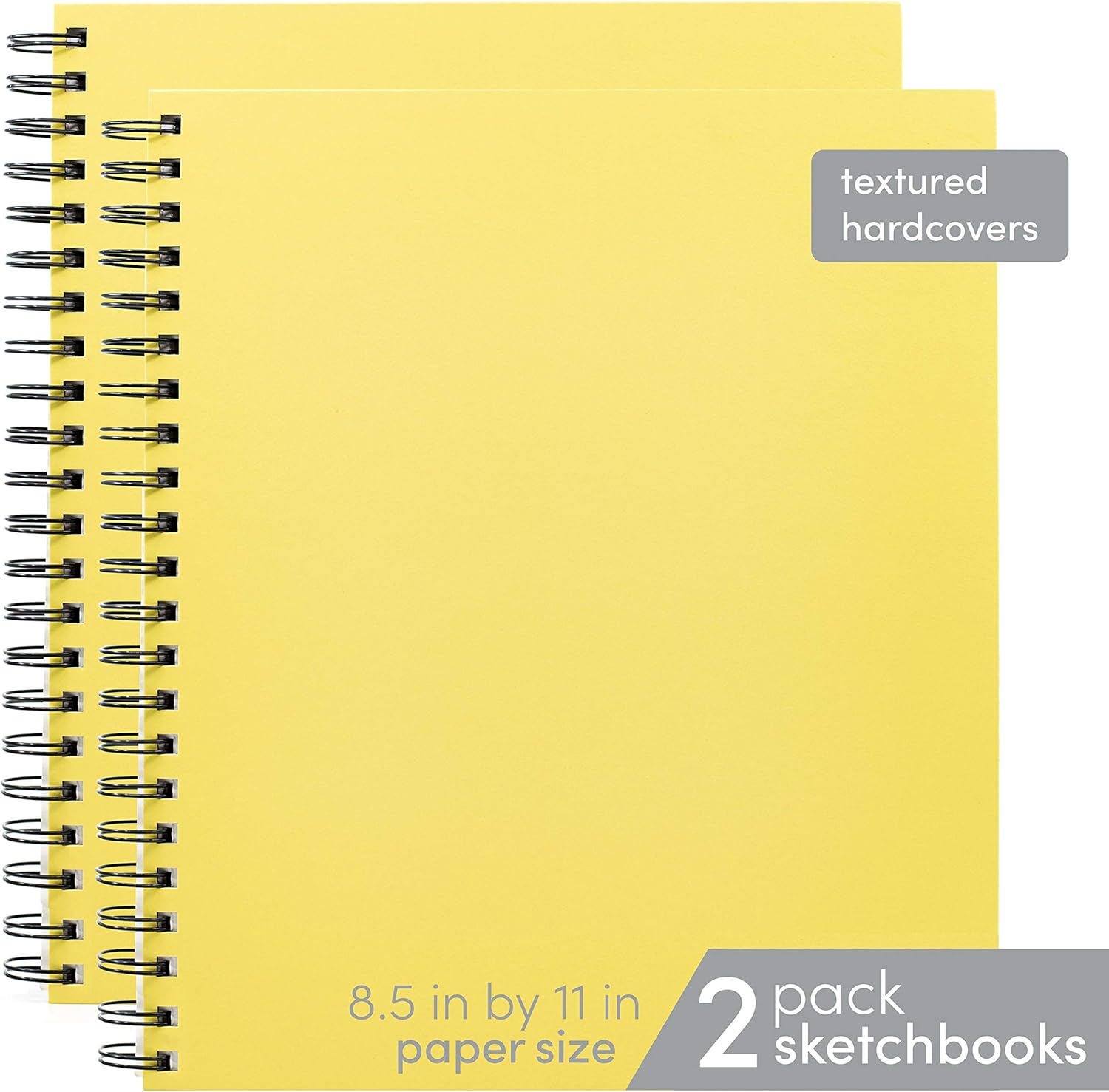 Paperage Sketch Pad, 2-Pack 8.5x11" Inch Hardcover Sketchbook, Spiral Bound, 80 Sheets (74lb) Acid Free Drawing Notebook for Artist Pro & Students (Grey Cover): Arts, Crafts & Sewing