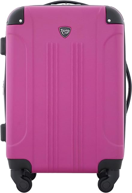 Travelers Club Expandable Hardside Spinner Luggage Fuchsia 22" Carry-On