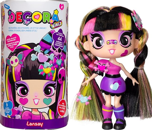 Lansay Muñeca 55103 - Decora Girlz - Minis muñecas de Moda para Personalizar - Luna