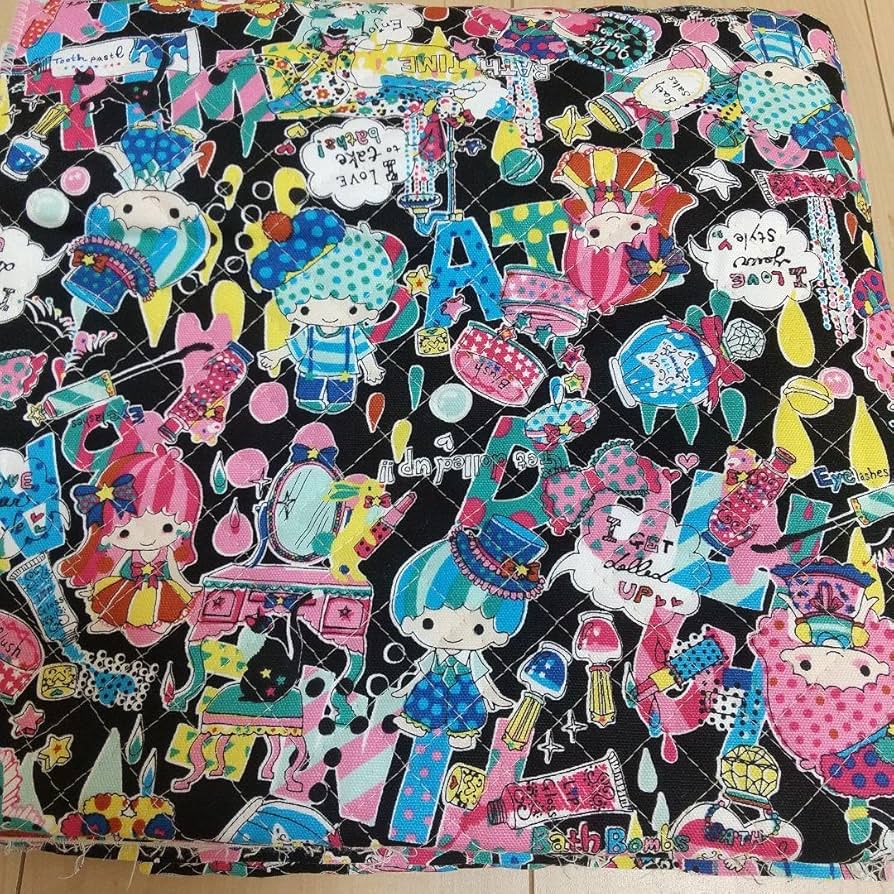 キキララ　生地　レトロ キキララ まくらのモリシタ 布地 生地 はぎれ レトロ サンリオ