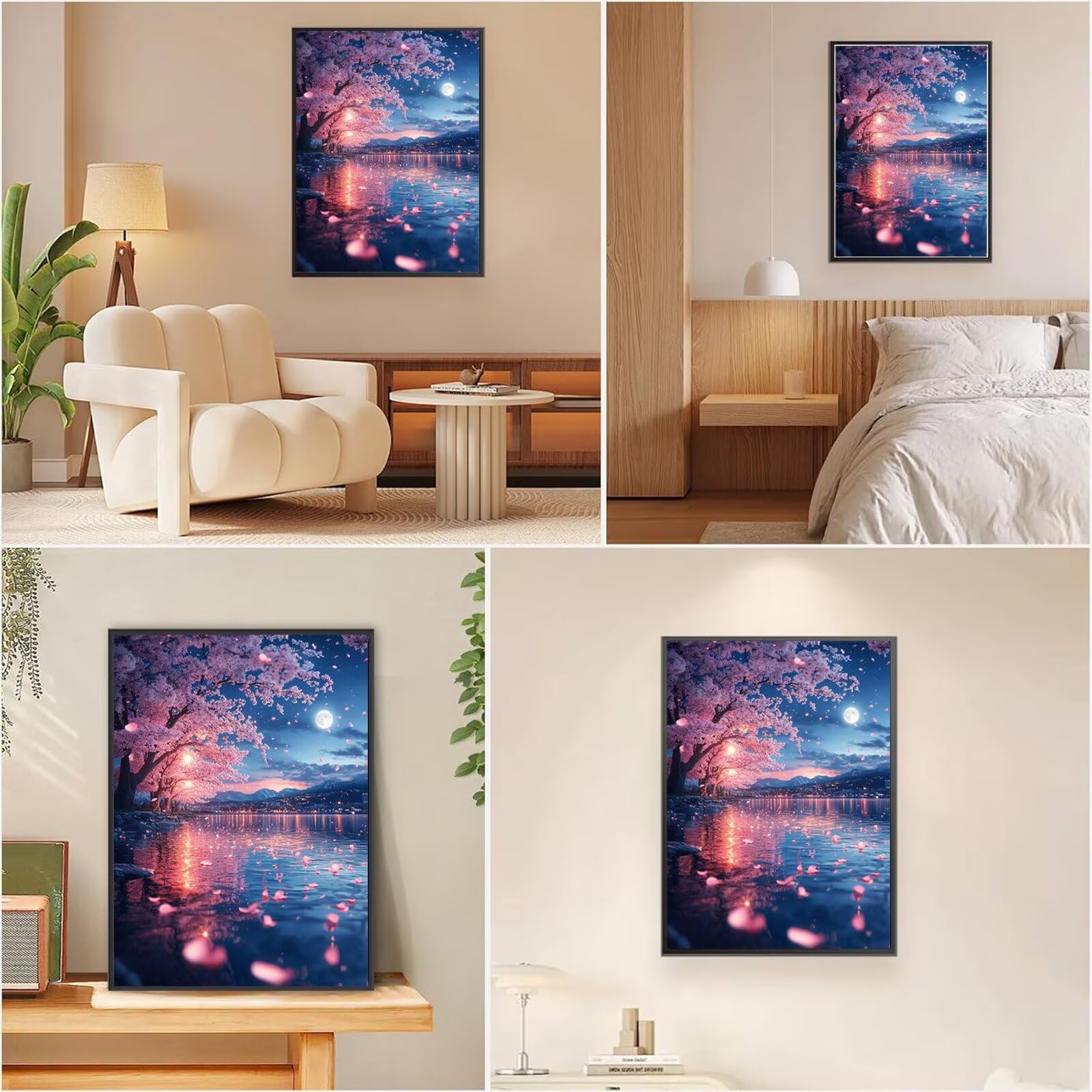 Model696 obraz do malowania diamentami, kwiaty wiśni, prostokątne kamienie, 60 x 80 cm, pełne wiertło 5D, zestaw do majsterkowania, zestaw do majsterkowania, dla dorosłych, kreatywny zestaw do