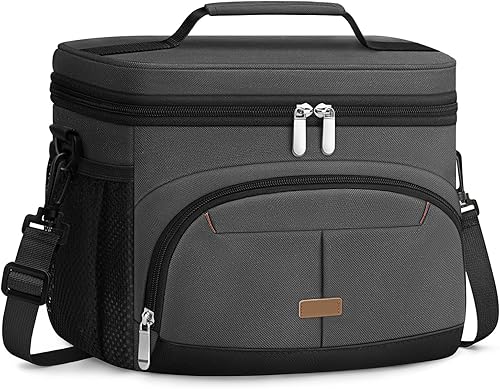 Vista 8 de Caja de almuerzo Pritent para hombre y mujer, bolsa de almuerzo aislada, bolsa refrigerante a prueba de fugas, bolsas de almuerzo con asa extraíble