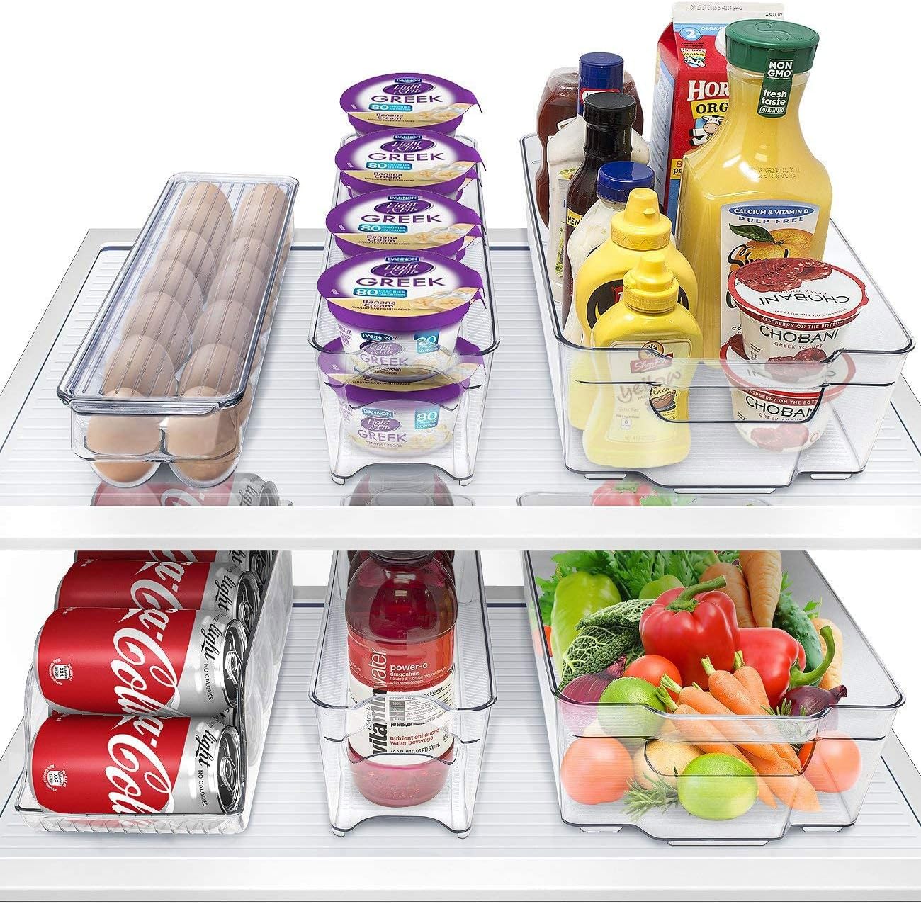 Sorbus 6-Pack Clear Refrigerator and Pantry Organizer Bins