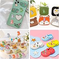 Vista 5 de 50 piezas de resina en forma de dinosaurio con parte trasera plana para adornos de álbumes de recortes, lindas cuentas de dinosaurio de resina