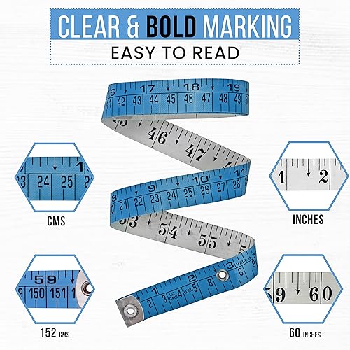 Miniatura 11 de RAAJSEE Cinta métrica flexible Cinta métrica precisa para el cuerpo, pérdida de peso y mediciones médicas, regla de costura de tela de doble