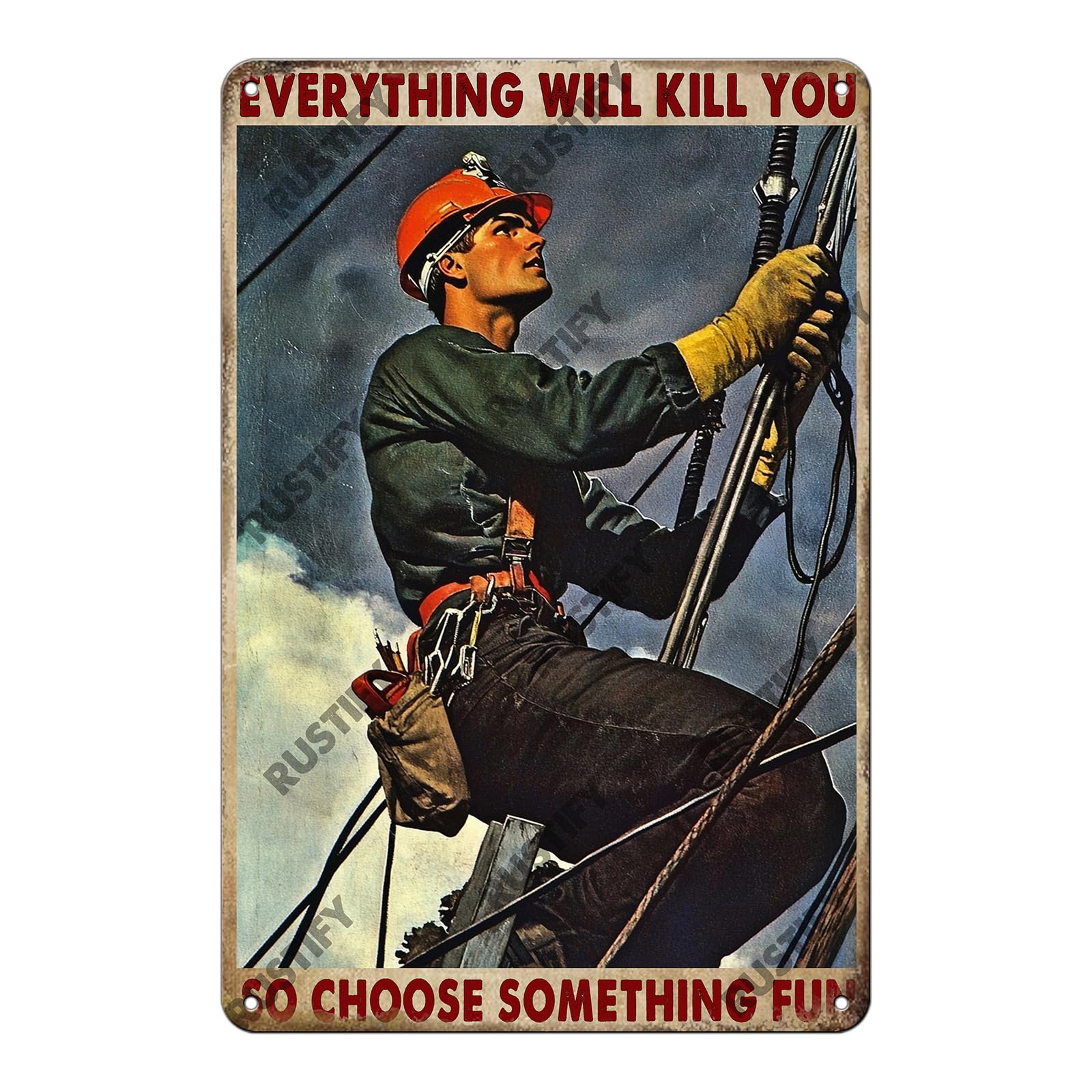 Anceky Vintage Metal Sign Everything Will Kill You So Choose Something Fun Tin Sign Wall Decor for Home Bar Cafe Kitchen Yard 12×8 Inch