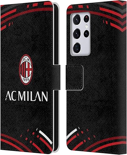 Vista 107 de Head Case Designs Funda de cuero con licencia oficial de AC Milan con diseño de camuflaje digital, compatible con Samsung Galaxy S22 Ultra 5G