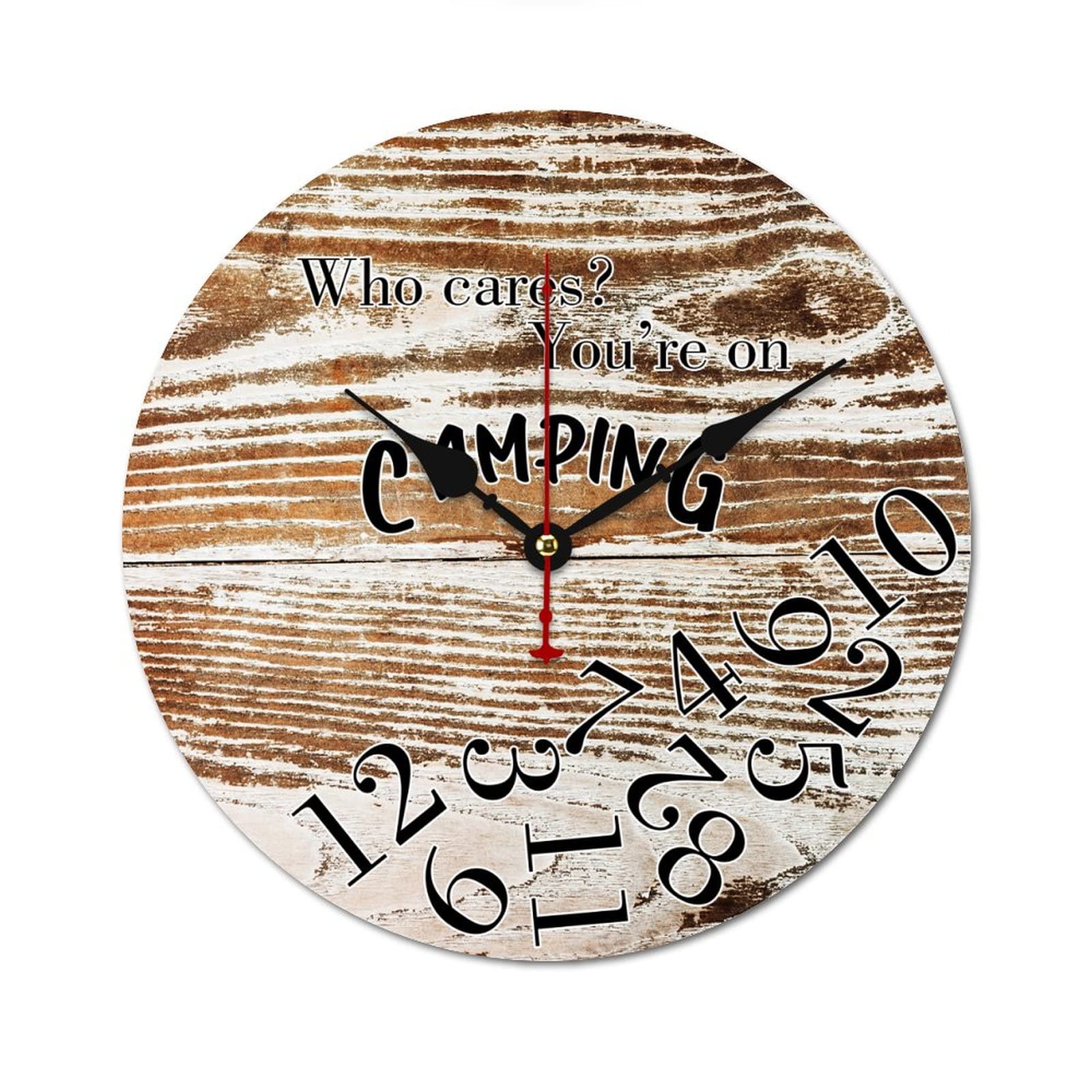 Horloge camping silencieuse Who Cares pour salon camping-car et terrasse