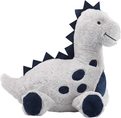 Miniatura 3 de Lambs & Ivy Baby Dino - Juguete de peluche de dinosaurio azul y gris, Spike