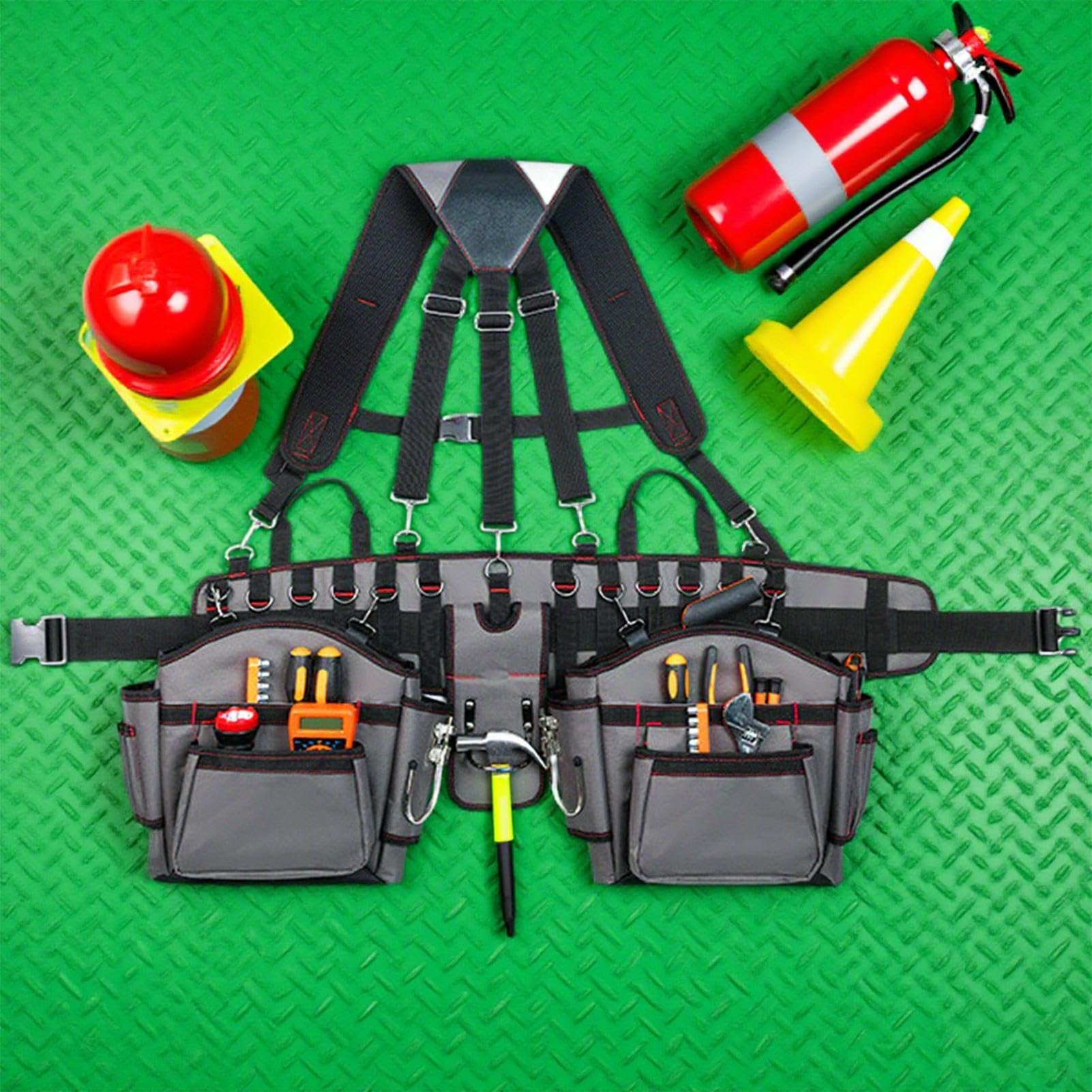 Cintura Portautensili Uomo Gilet organizer portaborse | Borsello Organizer Attrezzi Per Carpentieri Per Strutturisti, Carpentieri, Lavori Di Costruzione, Giardinaggio, Interno Ed
