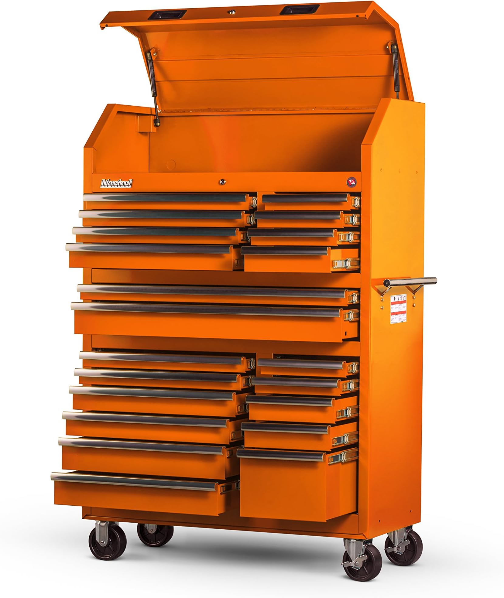 International VRA-4220OR 42-Inch 20 Drawer Orange Toolbox with Ball-bearing Drawer Slides