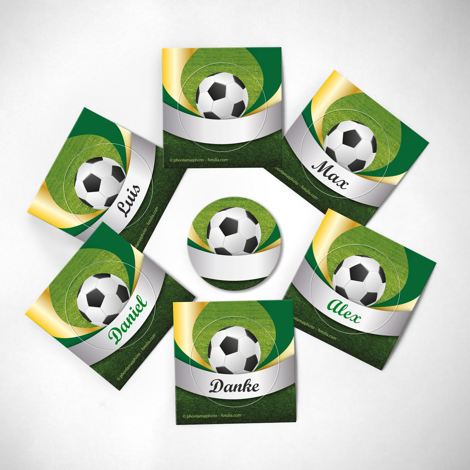 Set 12 Inviti Compleanno Bambini Tema Calcio – 6 Anni – Con Buste, Sacchetti Regalo E Adesivi – Prodotto In Germania – Formato A6