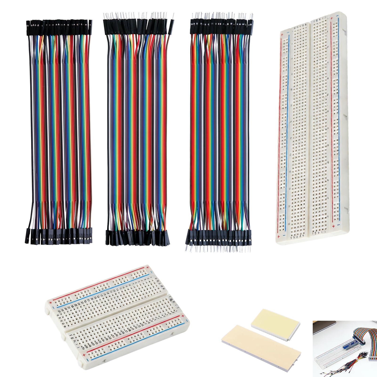 5 Kit Breadboard 400 e 830 Punti con Cavi Dupont 40 Pin, Jumper Wire Maschio-Maschio-Femmina Femmina Maschio, Piastre Senza Saldature Prova per Arduino, Raspberry Pi, Progetti Elettronici