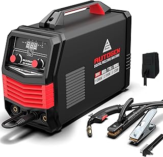 AUTOGEN 200A MIG Welder 4 in 1 Flux Gas/Gasless/Lift/ARC/TIG Stick Welder, 110V/220V Dual Voltage Welding Machine, Gas Gasless Multiprocess Welder