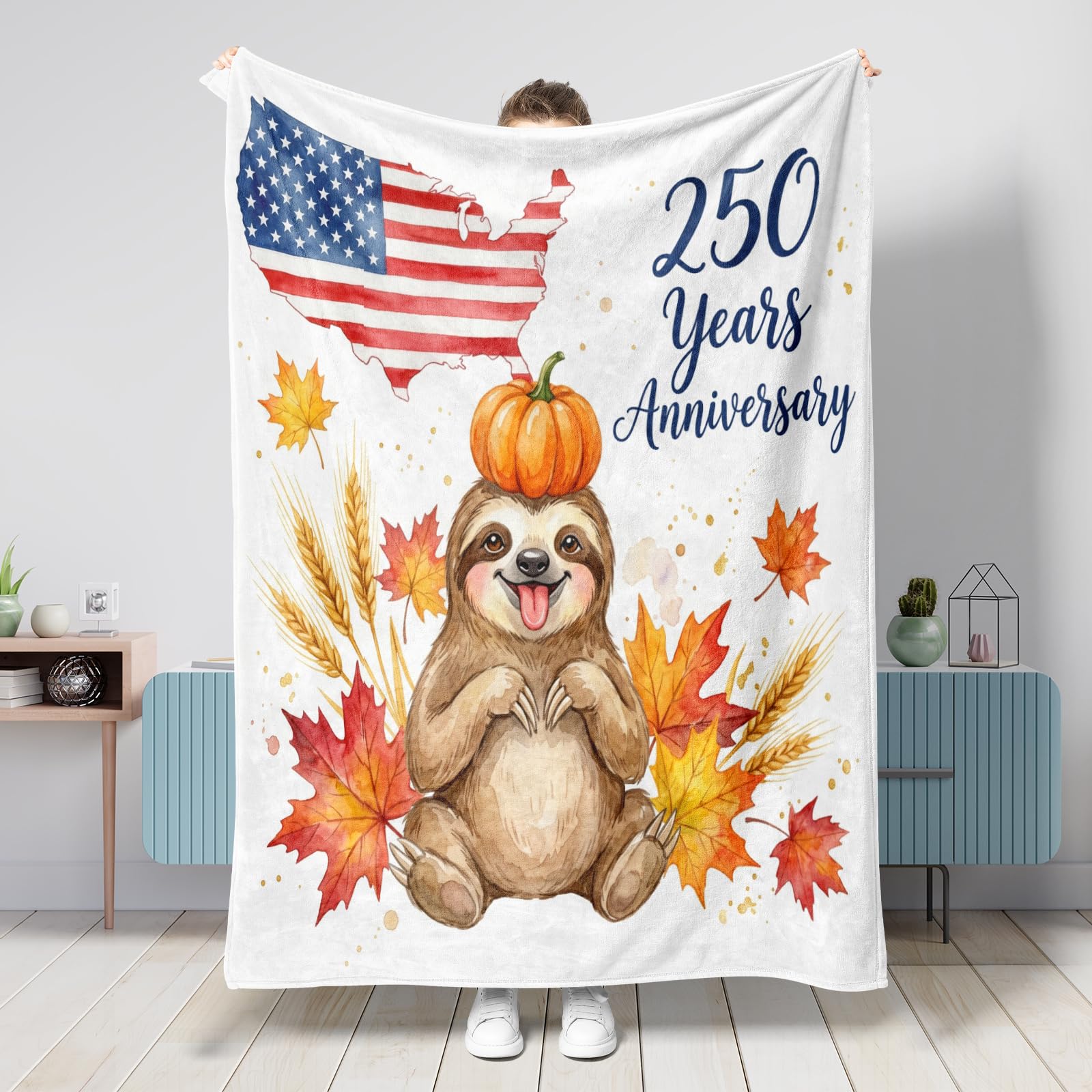 Couverture en flanelle paresseux d'automne grand plaid de lit et voyage pelucheux
