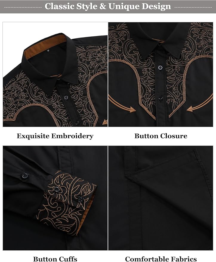 Chemise Western à Manches Longues - Vintage Aztec Border