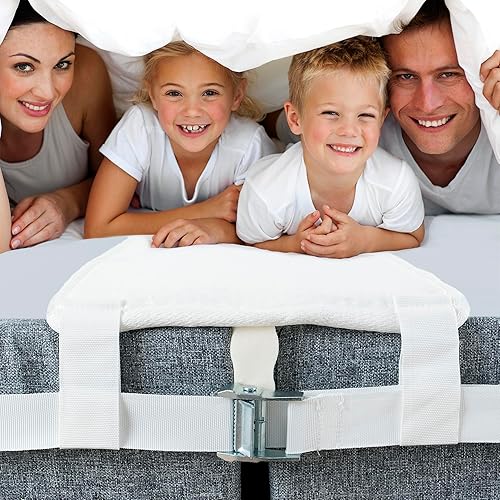 EPHEDORA Conector de puente de cama de 12 pulgadas de ancho kit de convertidor individual XL a King con correa conector de colchón ajustable para