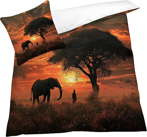 Miniatura 9 de OmErsa Wolf Duvet Cover Twin Size Set, Animal Forest Bedding Bedroom Decor, Comforter Cover & 2 Pillowcases 3 Pieces, Home Collection Quilt Cover