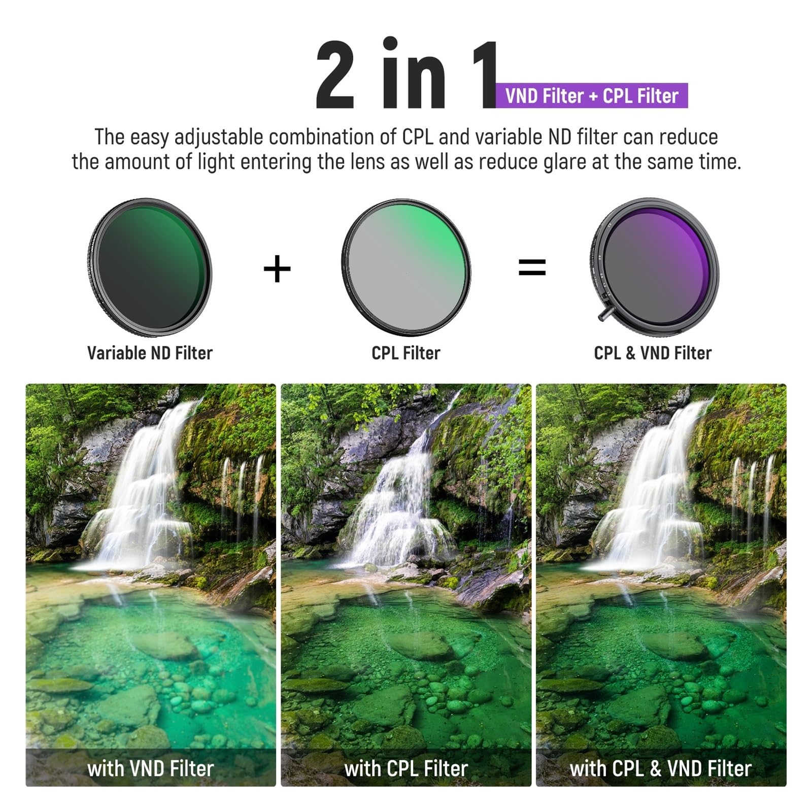 Filtro ND e CPL variabile 2 in 1 True Colors