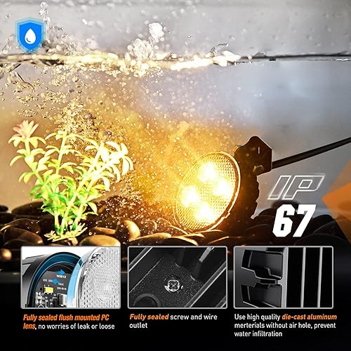 Miniatura 5 de Nilight 2 unidades de 3 pulgadas 12 W ámbar redondo LED amarillo luces de conducción de 90 haz de inundación integrado EMC Offroad luces antiniebla