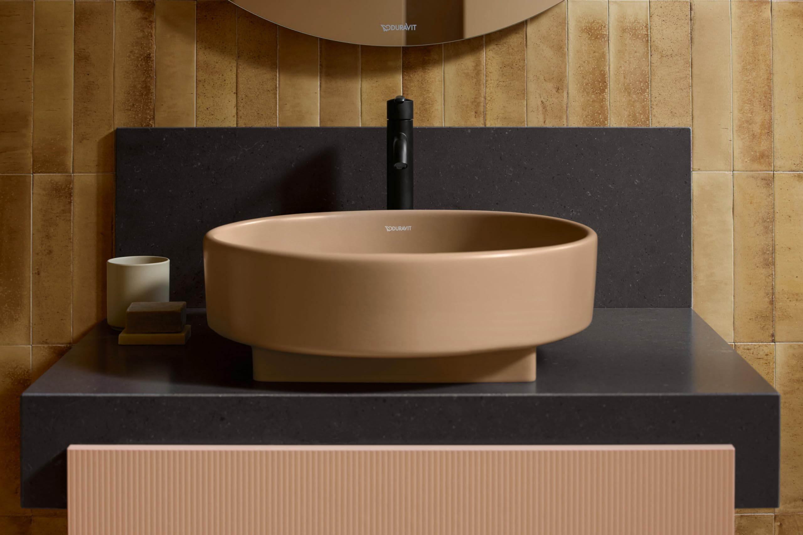 Duravit Balcoon bateria umywalkowa, rozmiar XL (wysokość wylewki 153 mm), energooszczędna bateria umywalkowa (FreshStart), oszczędzająca wodę kran łazienkowy (MinusFlow), armatura łazienkowa, czarna