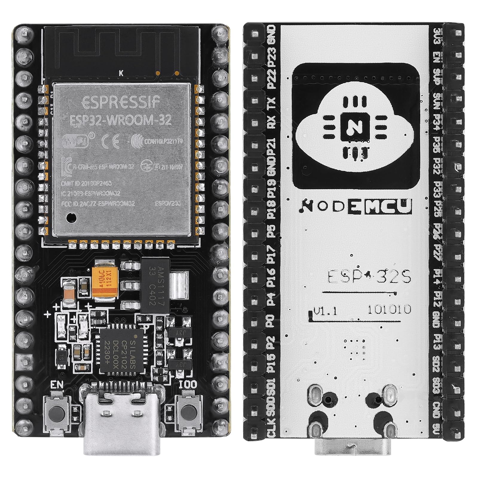 Lot De 6 Cartes De Développement ESP32 ESP32-32S WROOM Avec USB Type-C - WiFi Et Bluetooth