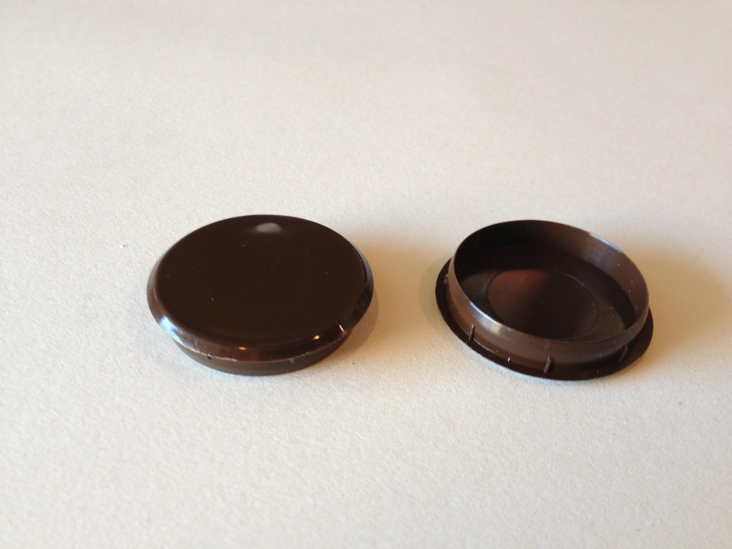 Hinge and Bracket Supplies 10 x 35mm Cabinet Hinge Hole Covers Dark Brown