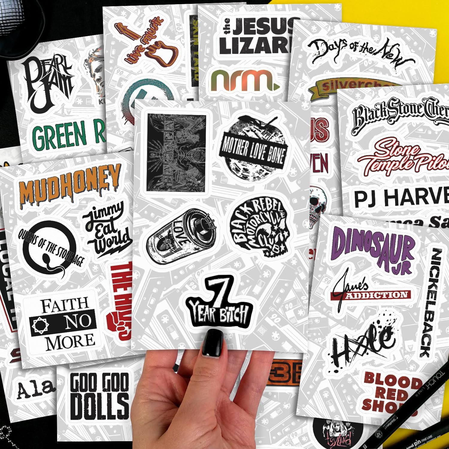 100Pcs Grunge Stickers, 90's Grunge Music, Rock Stickers, Rock Band Decals, Music Gifts for Men and Women image 5