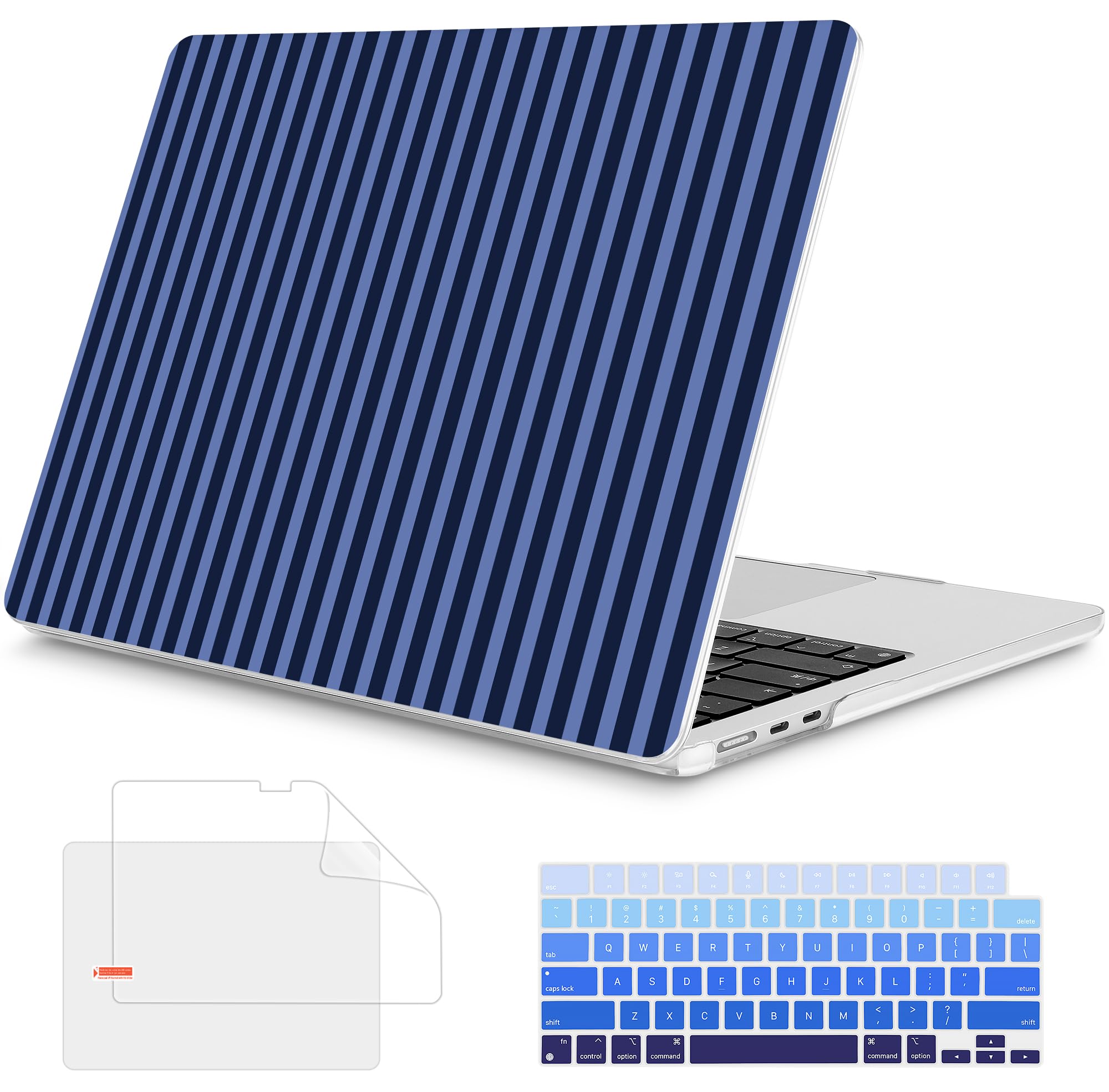 Mektron for 2026 MacBook Air 13-inch M5 Laptop Case A3449 with 13.6-inch Liquid Retina Display Fits 2025 A3240 M4 2024 A3113 M3 2023 A2681 M2 Printed Shell for MacBook Air 13.6", Striped MK029
