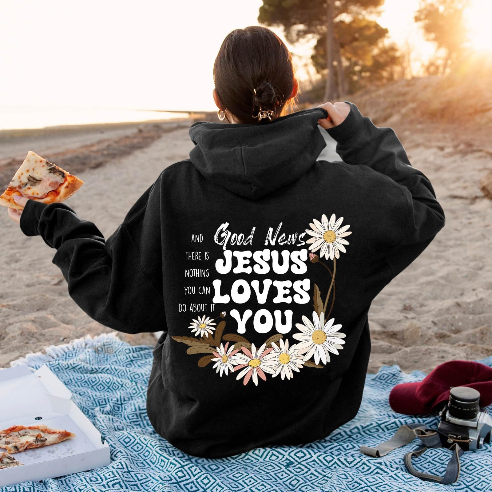 Christian Graphic Hoodies Fall Fashion 2025 Preppy Letter Print Long Sleeve Pullover Sweatshirt with Pocket Teen Girls: X-Large C009-black