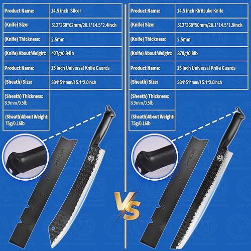Miniatura 7 de XYJ Juego de cuchillos de chef portátil profesional, desde 1986, cuchillo de cocina de rebanada, cuchillos de cocina de camping con cubierta,