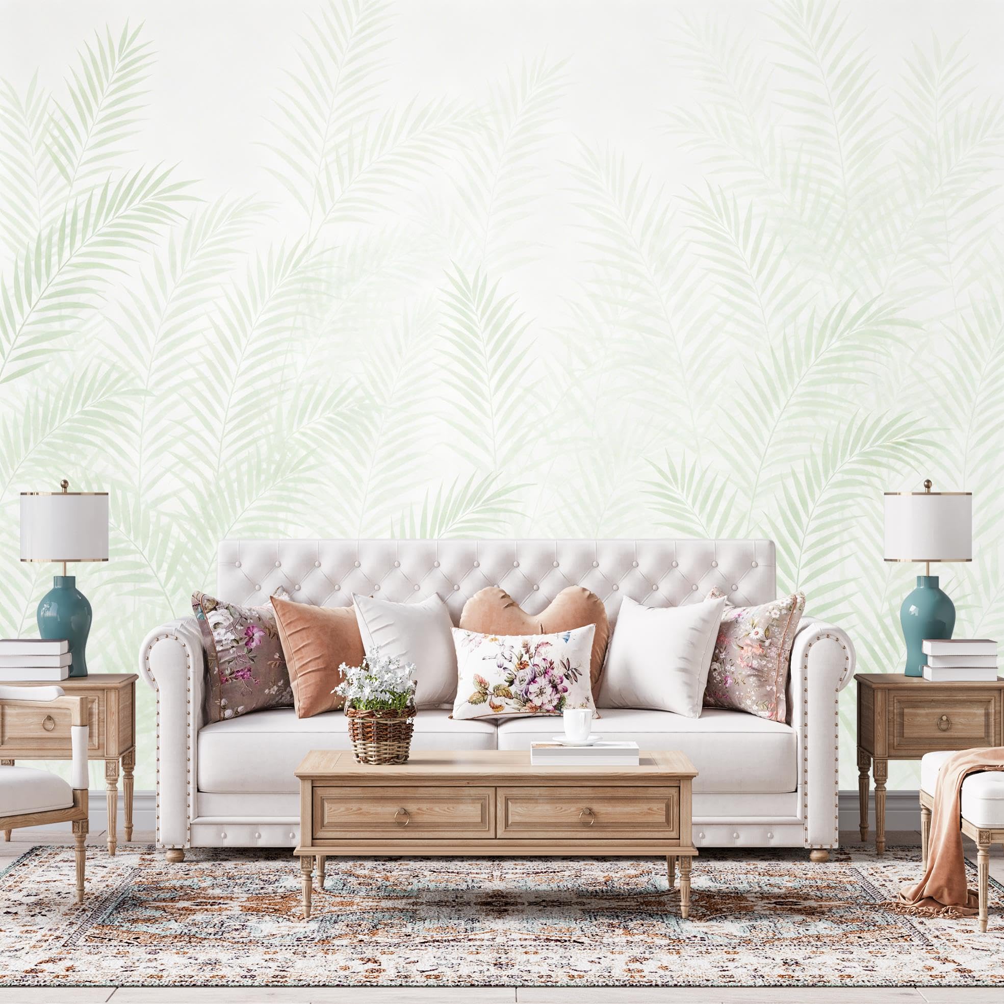 Self Adhesive Wallpaper, 280X180Cm(Wxh) Green Palm Leaf Photo Wallpaper Peel And Stick Poster Waterproof Removable Vinyl Wall Mural For Furniture, Kitchen Worktop, Windowsill Green Palm Leaf 280X180C
