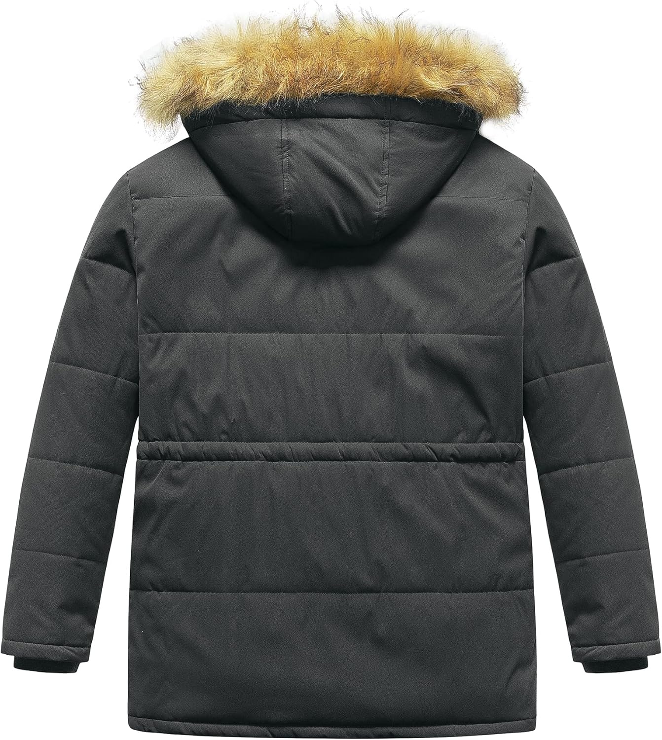 CREATMO US Men's Big and Tall Winter Coat Waterprpoof Long Puffer Jacket Thicken Parka with Removable Fur Hooded - Image 2