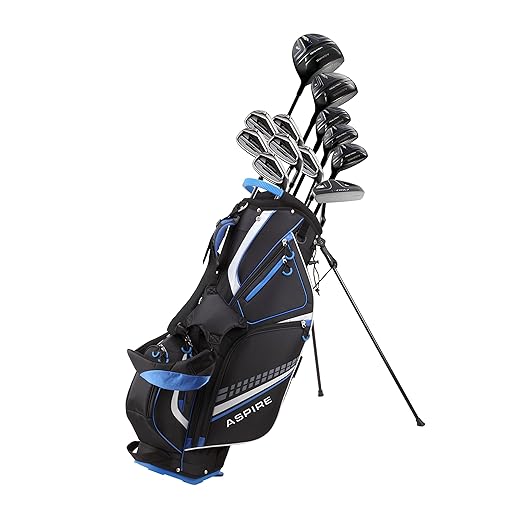 19 Piece Men's Complete Golf Club Package Set with Titanium Driver, 3 Fairway Wood, 3-4-5 Hybrids, 6-SW Irons, Putter, Stand Bag, 5 H/C's - Choose Options! (Regular Size, Special Ti-Face Driver)