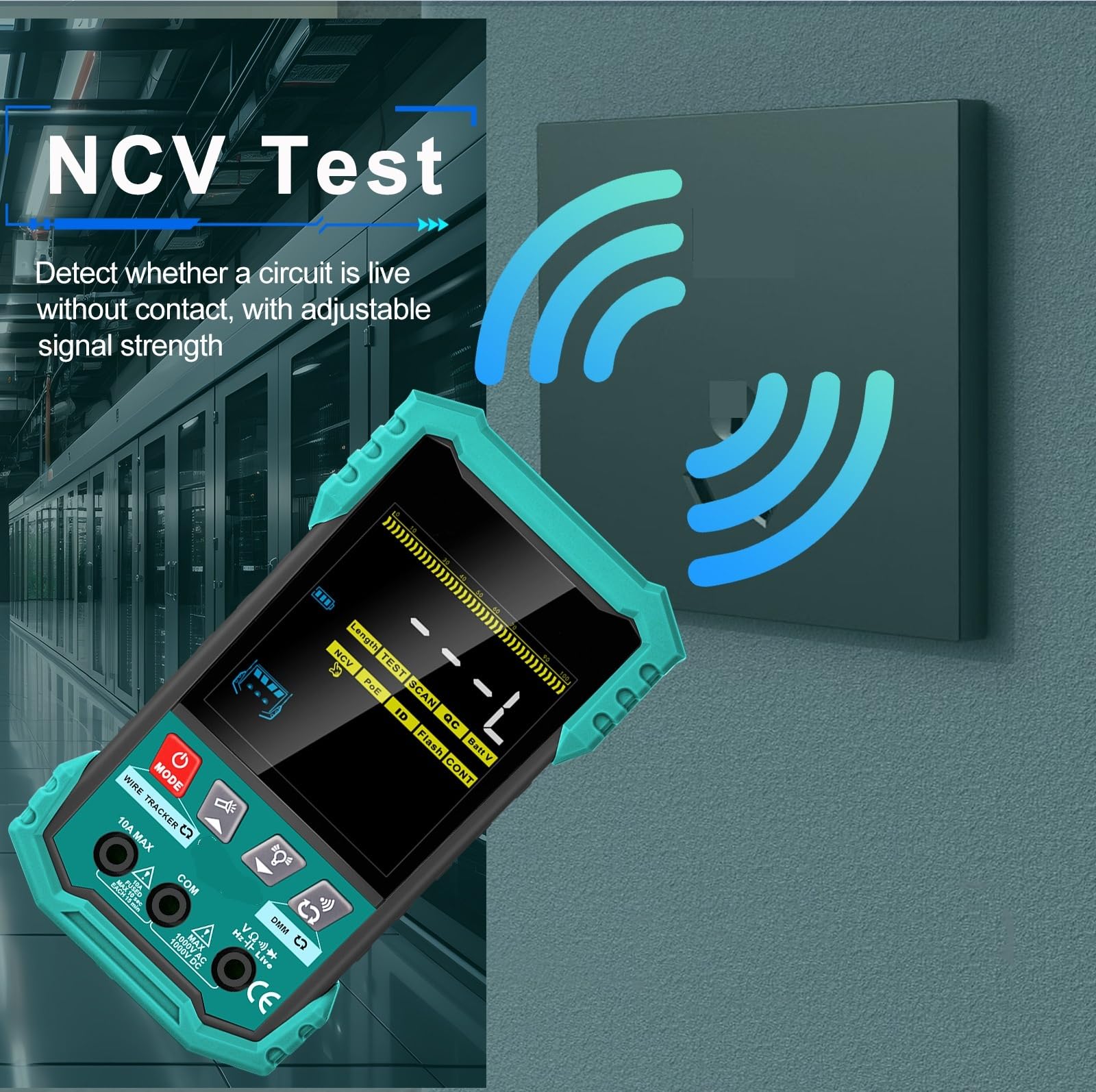 Tester per cavi di rete, Tester Per Cavi Di Rete, Con Misuratore Lunghezza 400 M, Test POE, Mappatura LAN, Multimetro Da 3,2 Pollici, Strumenti Manutenzione,per cavo di rete
