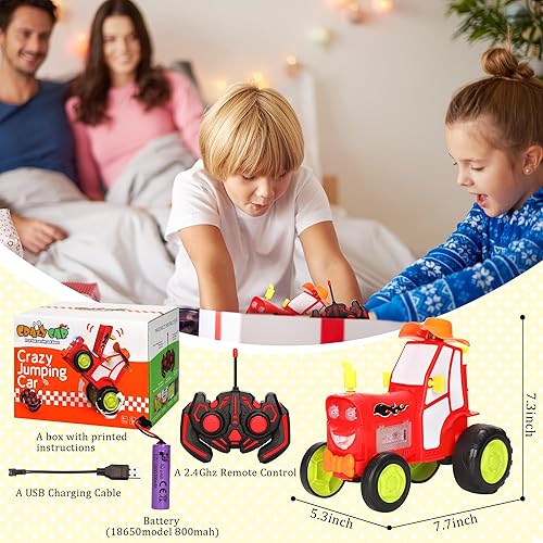 Miniatura 6 de Coche bailarín inalámbrico con oscilación, auto de control remoto, juguetes de auto de salto loco, con luz LED y música mecedora, regalos de auto RC