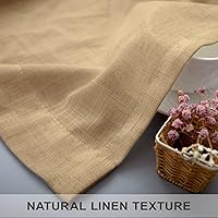 Vista 248 de Orange Linen Curtains 72 Inch Length for Living Room 2 Panels Set Back Tab Loop Pocket Semi Sheer Copper Brown Burnt Orange Curtains for Bedroom