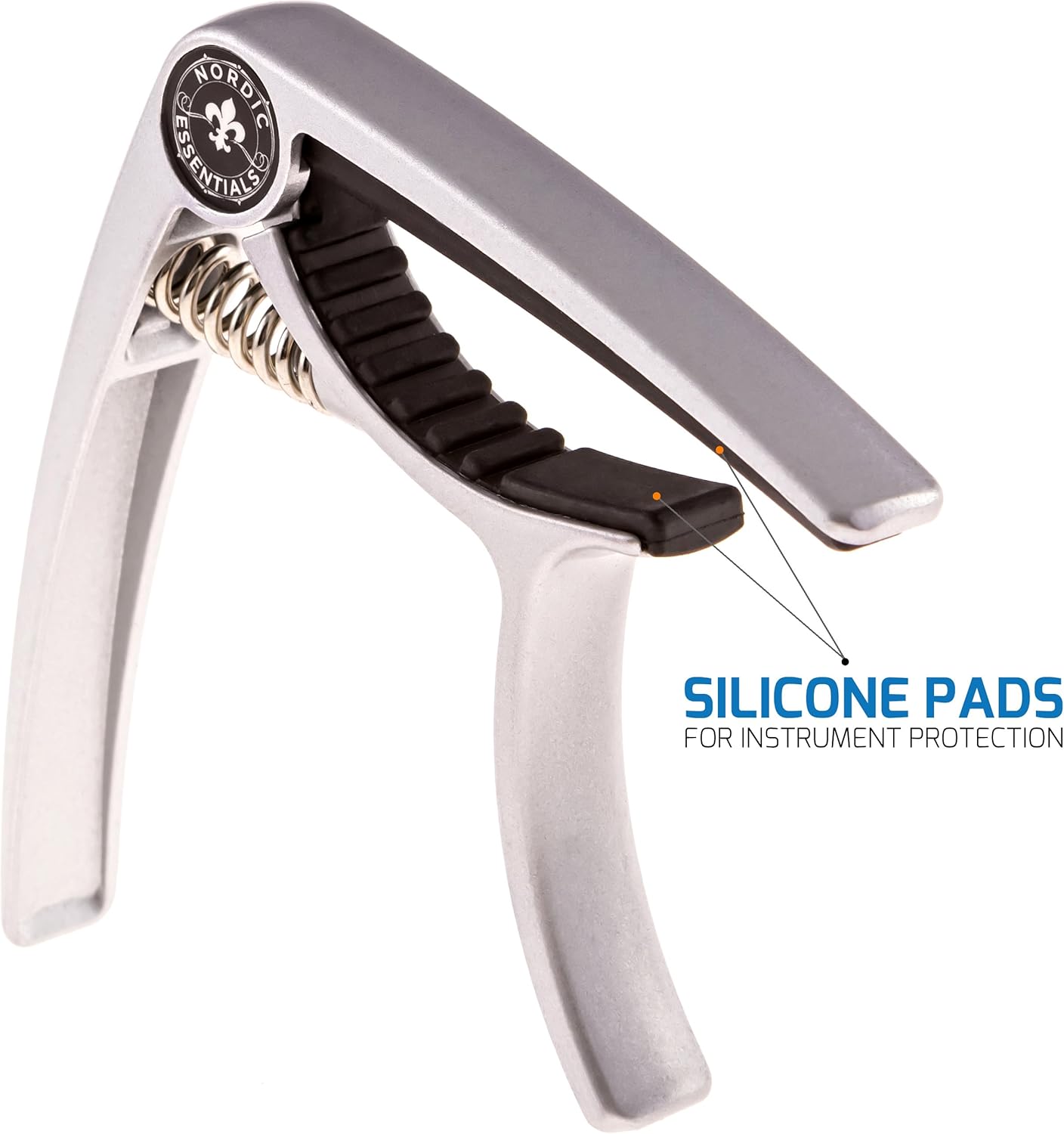 Guitar Capo Deluxe for Acoustic Guitars, Ukulele, Banjo, Mandolin, Bass - Made of Premium Quality Zinc Alloy for 6 & 12 String Instruments - Luxury Accessories by Nordic Essentials