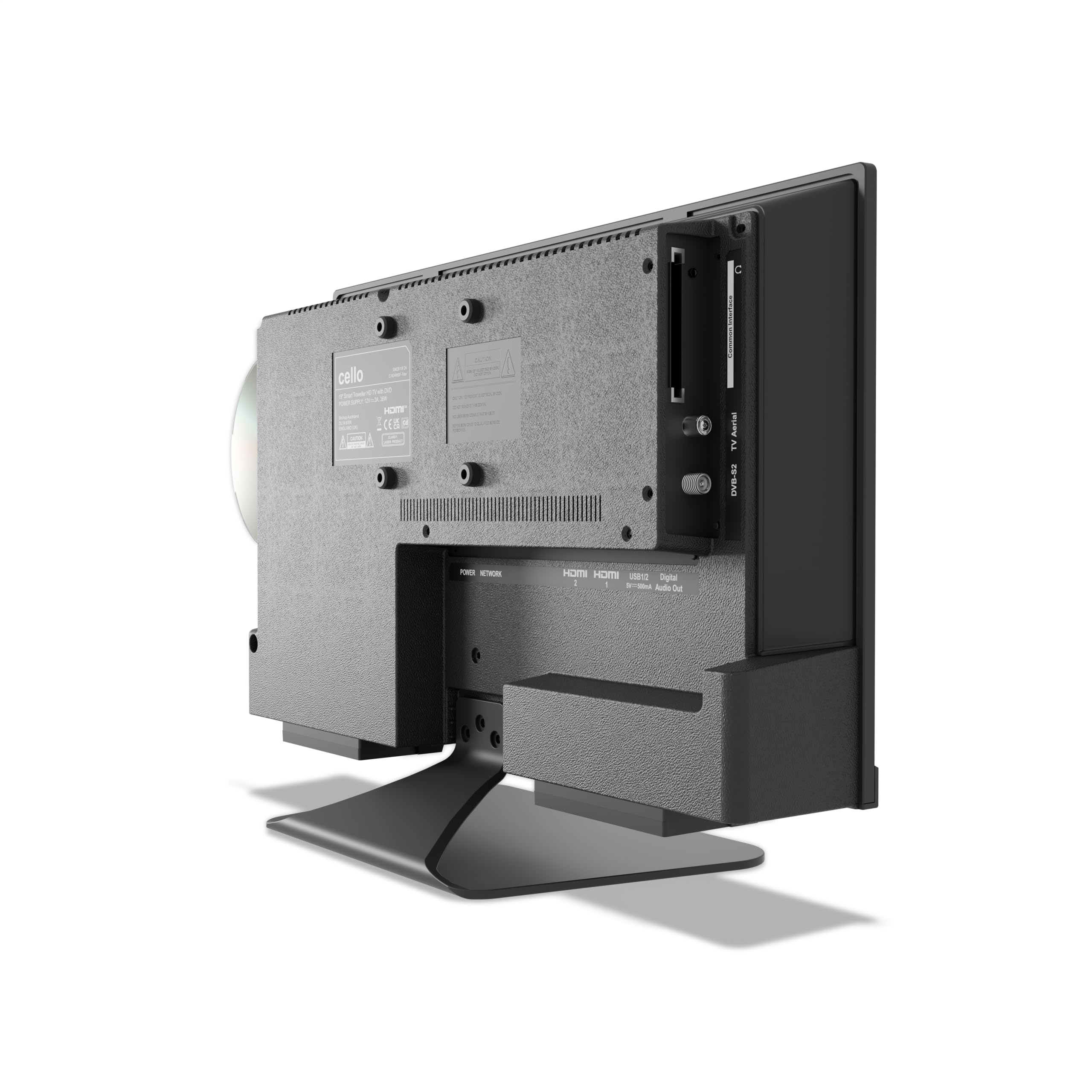 Cello C1924WSF Smart TV/DVD 12V da 19", WebOS, Bluetooth, Audio Pitch Perfect, ideale per Camper e Caravan