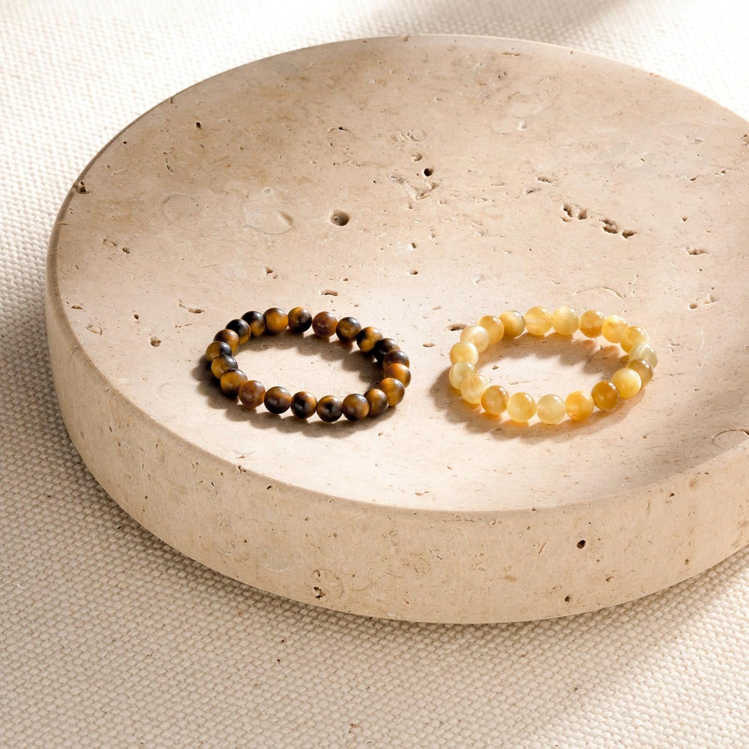 Natural Gemstone Stretch Beaded Rings for Women Stackable Dainty Elastic Crystal Rings Jewelry - Image 6