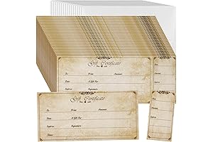 Classic 100 Pack Gift Certificates with Envelopes
