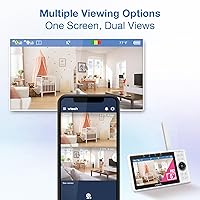 Vista 13 de VTech Monitor de bebé WiFi inteligente de 2 cámaras con cámara FHD de 1080p y pantalla IPS HD de 5", aplicación gratuita con video de detección